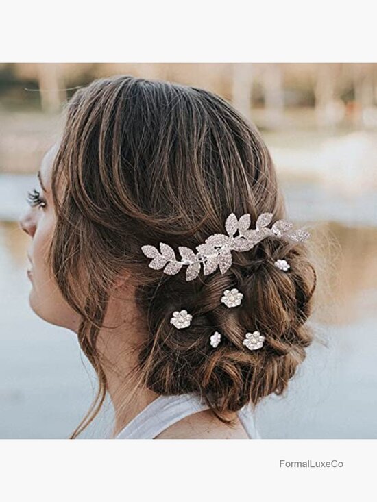 41 Pc Sparkly Rhinestone Pearl Hair Pins Combs Clips Set main image 7